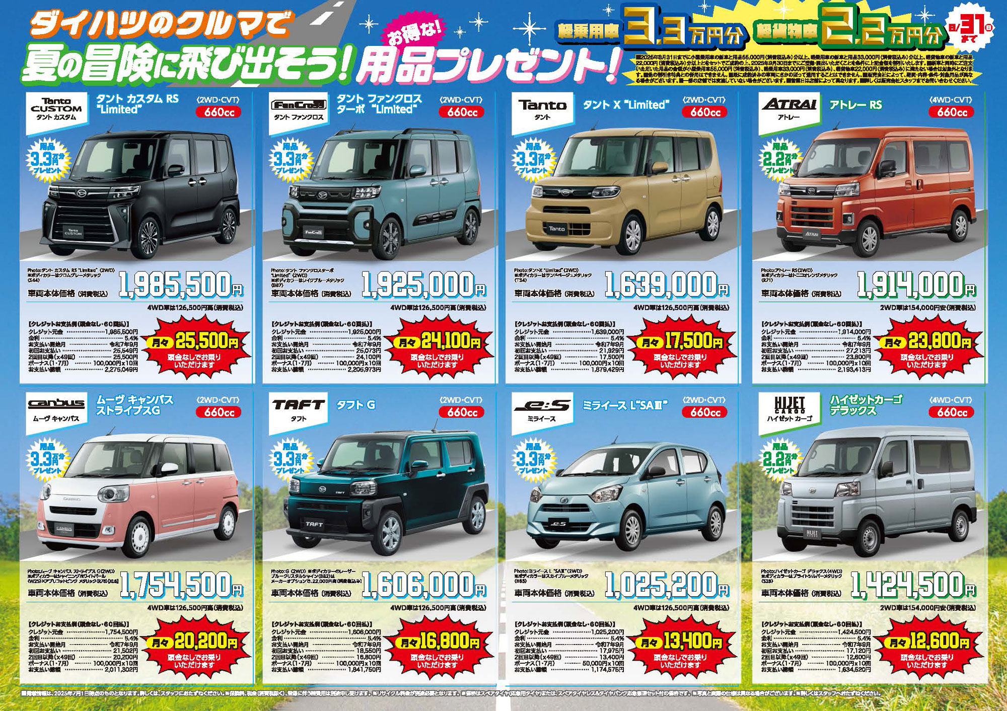 お得な用品プレゼント